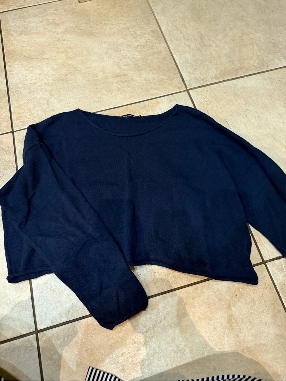 Brandy Melville Navy Cropped Sweatshirt